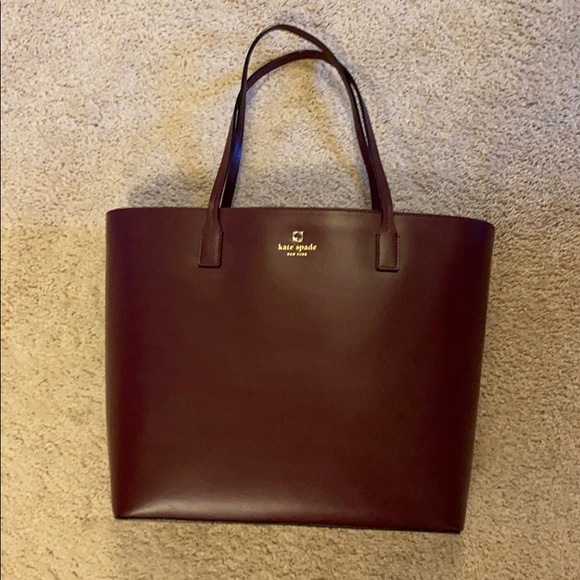burgundy leather tote